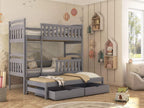Wooden Bunk Bed Viki with Trundle and Storage