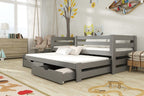 Wooden Double Bed Kubus with Trundle and Storage