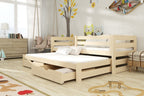 Wooden Double Bed Kubus with Trundle and Storage
