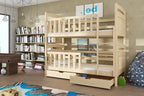 Wooden Bunk Bed Sebus with Storage