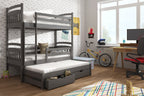 Wooden Bunk Bed Alan with Trundle and Storage