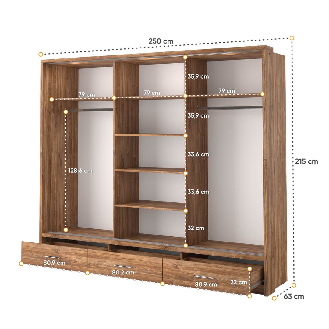 Liberty Arti AR-01 Sliding Door Wardrobe 250cm