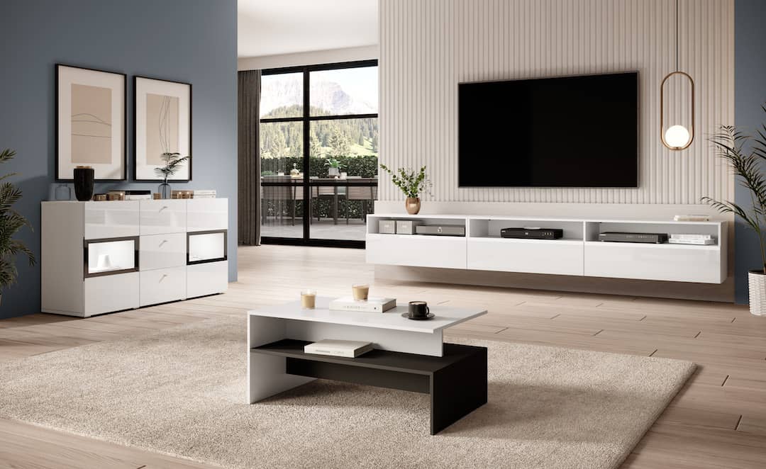 Baros 40 TV Cabinet 270cm [White] - Lifestyle Image 2 