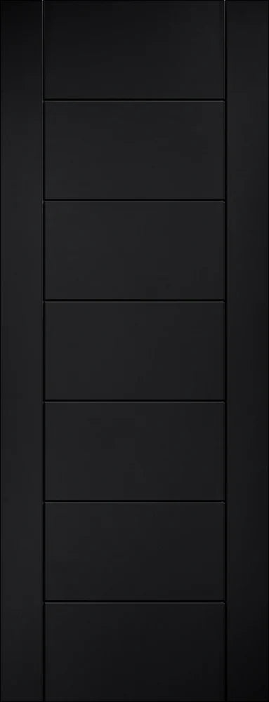 Internal LPD Linear 7 Panel Black Laminate Pre-Finished Door