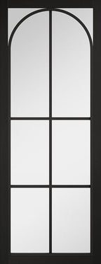 Internal Black Clear Glazed Astoria Pre-Finished Door Industrial Style