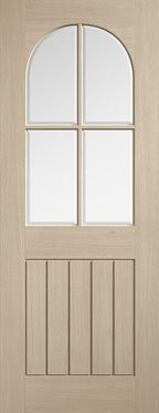 Internal Blonde Oak Mexicano Arched Square Top Clear Glazed Door