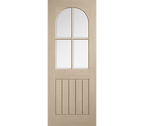 Internal Blonde Oak Mexicano Arched Square Top Clear Glazed Door