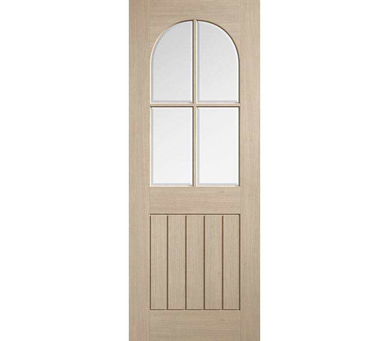 Internal Blonde Oak Mexicano Arched Square Top Clear Glazed Door