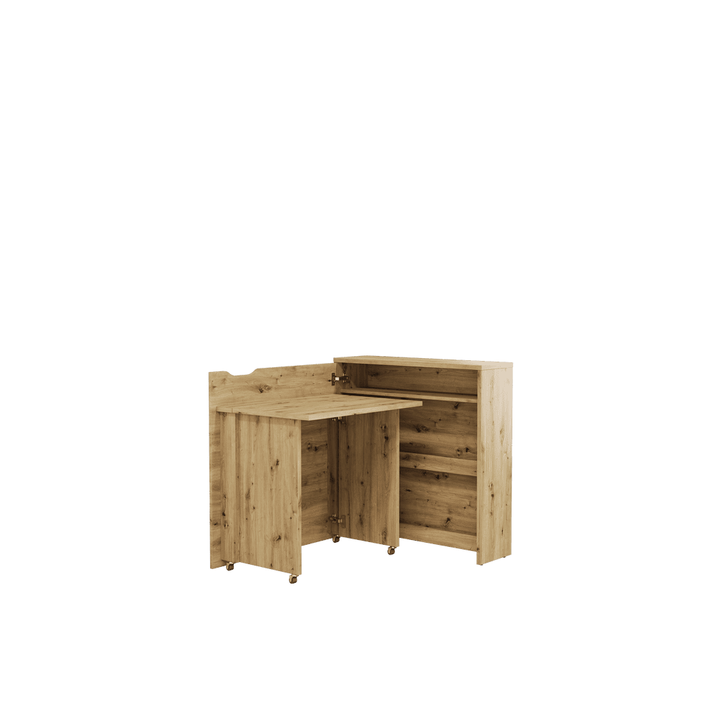 Work Concept Slim Convertible Hidden Desk 90cm [Oak Artisan] - Interior Layout 