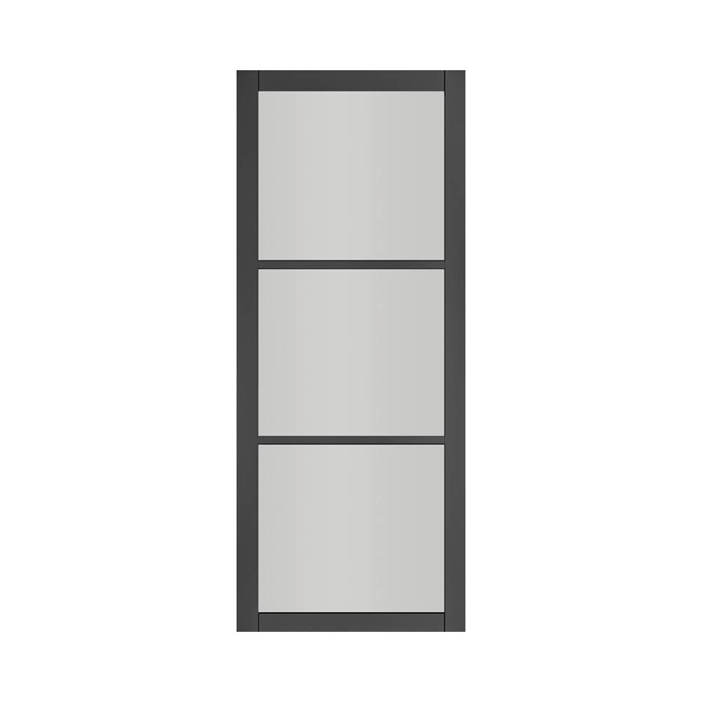 Deanta Camden Prefinished Internal Black Door With Clear Glass
