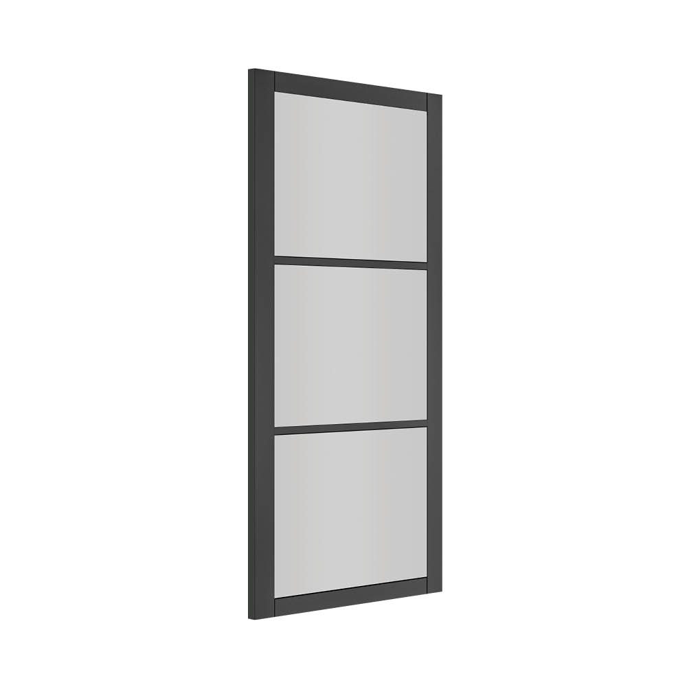 Deanta Camden Prefinished Internal Black Door With Clear Glass