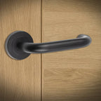 Curone Bathroom Internal Door Handle Pack Matt Black With 75mm Latch