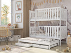 Wooden Bunk Bed Emily with Trundle and Storage