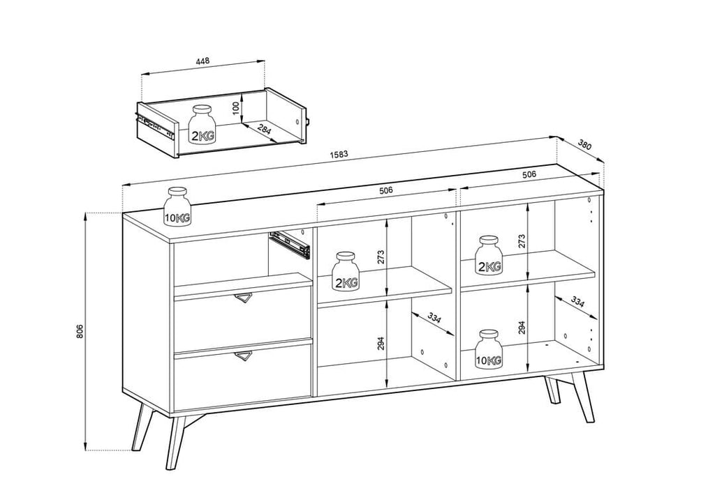 Forest Large Sideboard Cabinet 158cm