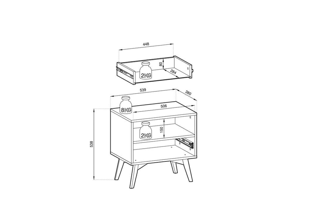 Forest Bedside Table 54cm