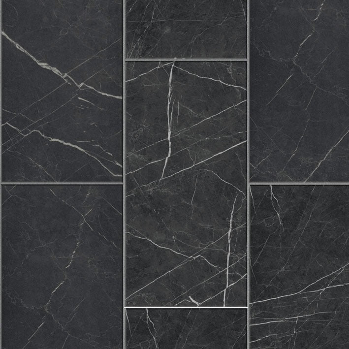 FAUS  Industry Tile Black Marble Tile 8mm Laminate Floor