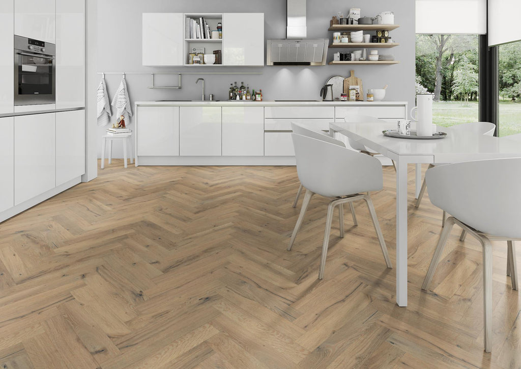 Liberty Sienna Florence Oak Herringbone 14mm Engineered Wood Flooring 90mm