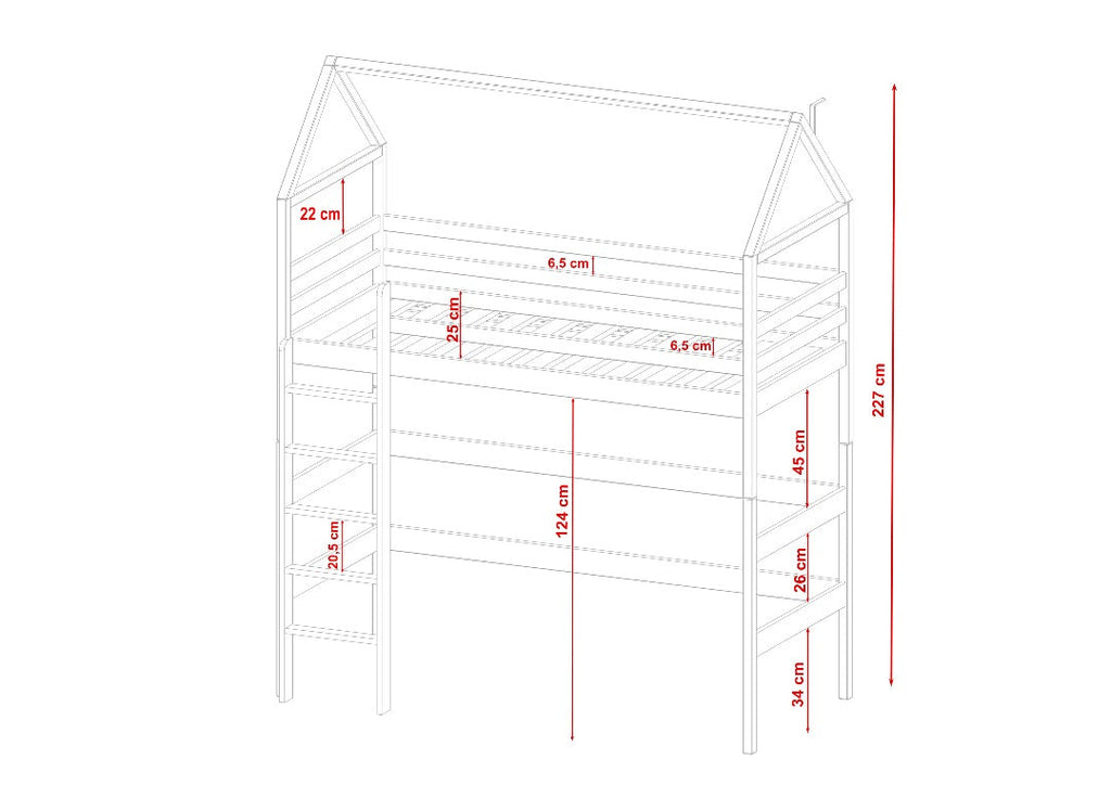 Wooden Gloria Loft Bed