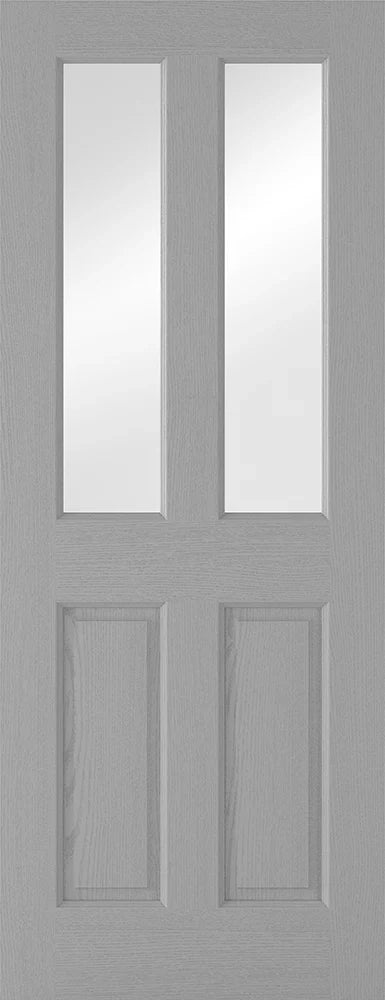 Internal LPD Grey Moulded Glazed 2P-2L Door