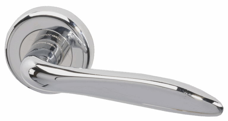 Danube Fire Door Handle Pack Chrome/Satin Chrome with 75mm Latch