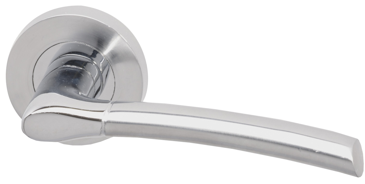 Drava Fire Door Handle Pack Chrome/Satin Chrome with 65mm Latch