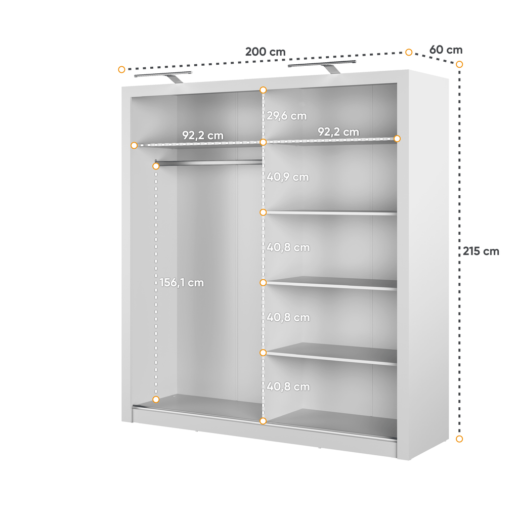 Liberty Idea ID-16 Sliding Door Wardrobe 200cm