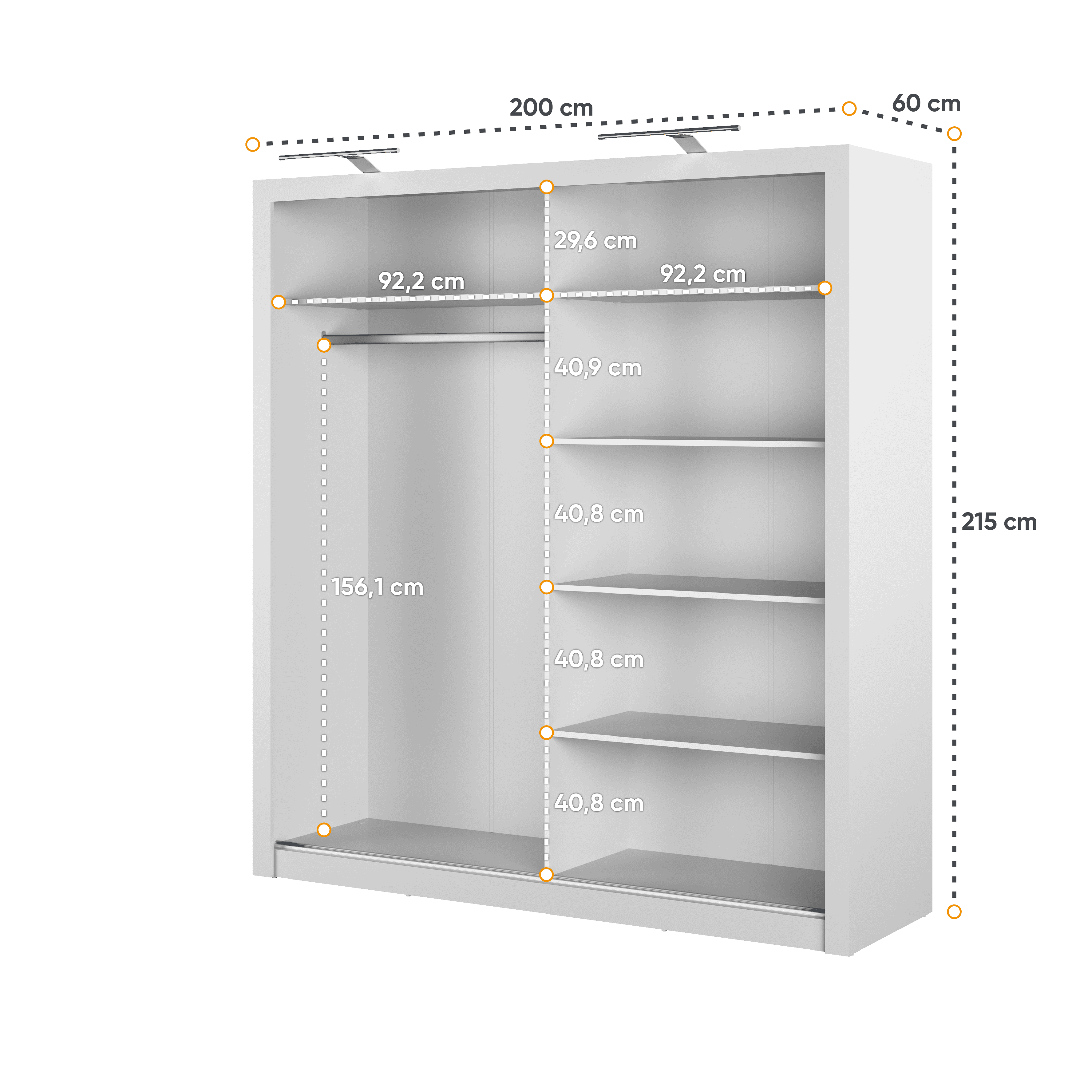 Liberty Idea ID-16 Sliding Door Wardrobe 200cm