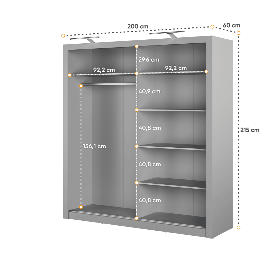 Liberty Idea ID-16 Sliding Door Wardrobe 200cm