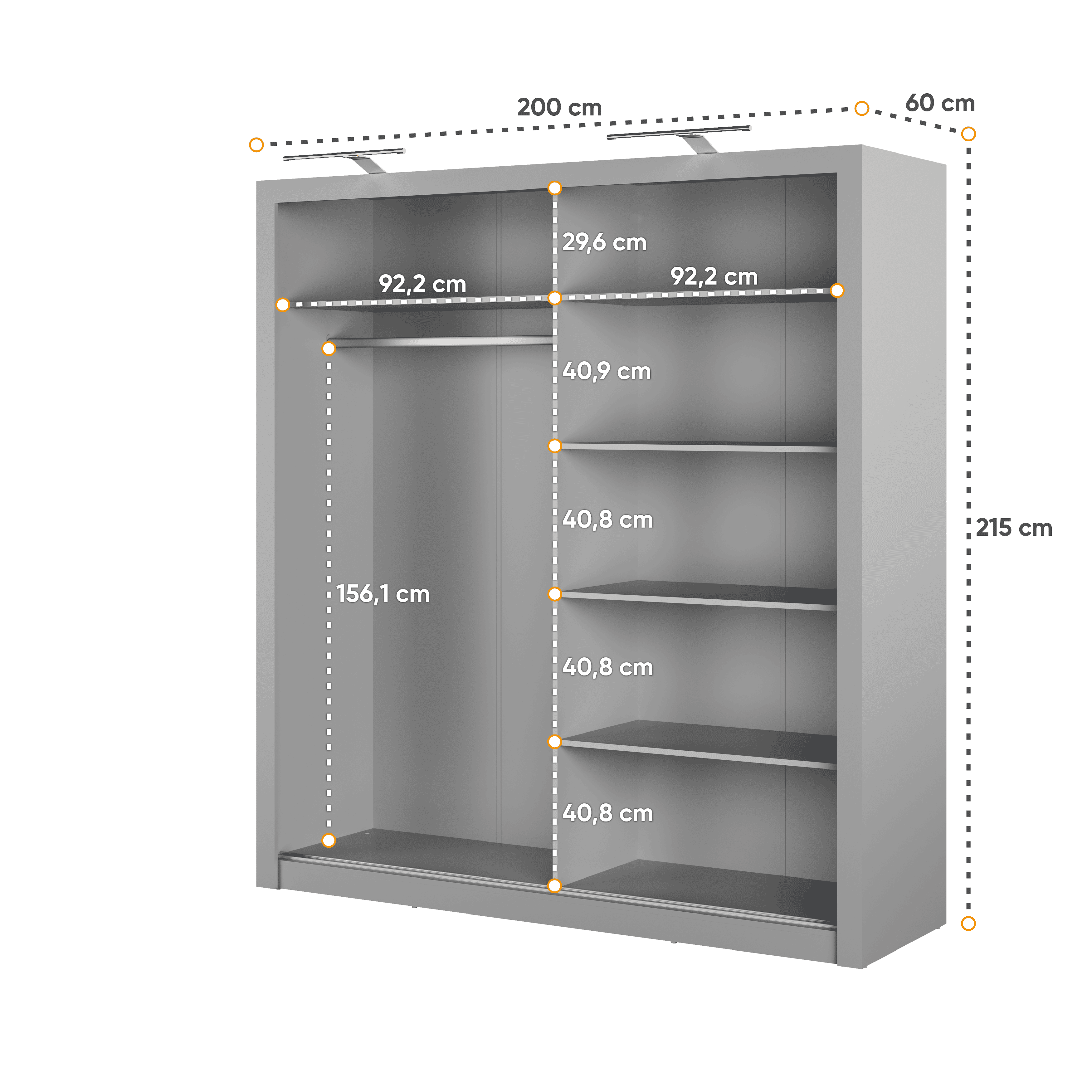 Liberty Idea ID-16 Sliding Door Wardrobe 200cm