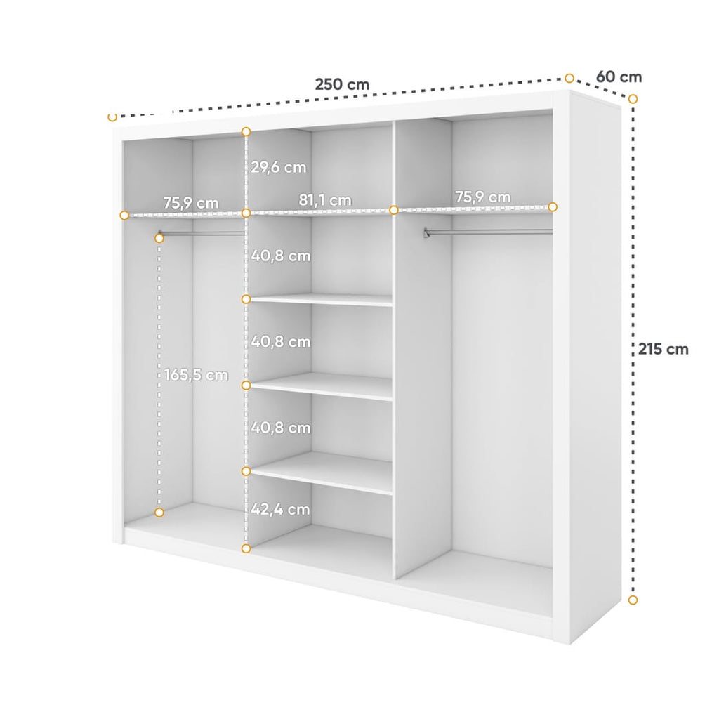 Liberty Idea 20 - 3 Sliding Door Wardrobe 250cm