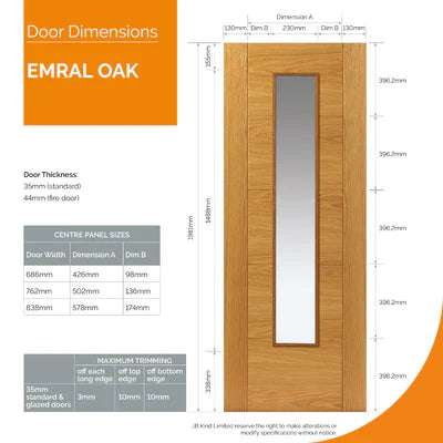 Liberty Internal Oak Emral Glazed Fire Door