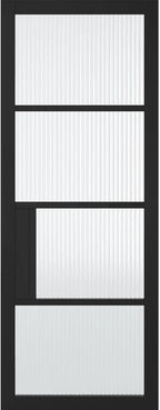 Internal Black Pre-Finished Chelsea 4L Reeded Glass Door