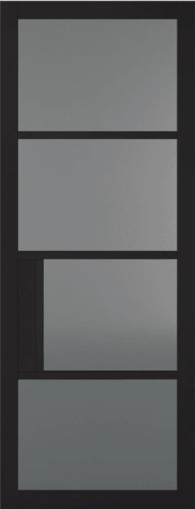 Internal LPD Black Pre-Finished Chelsea 4L Tinted Glass Door