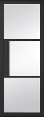 Internal Black Pre-Finished Tribeca 3L Clear Glazed Door
