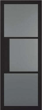 Internal LPD Black Pre-Finished Tribeca 3L Tinted Glass Door