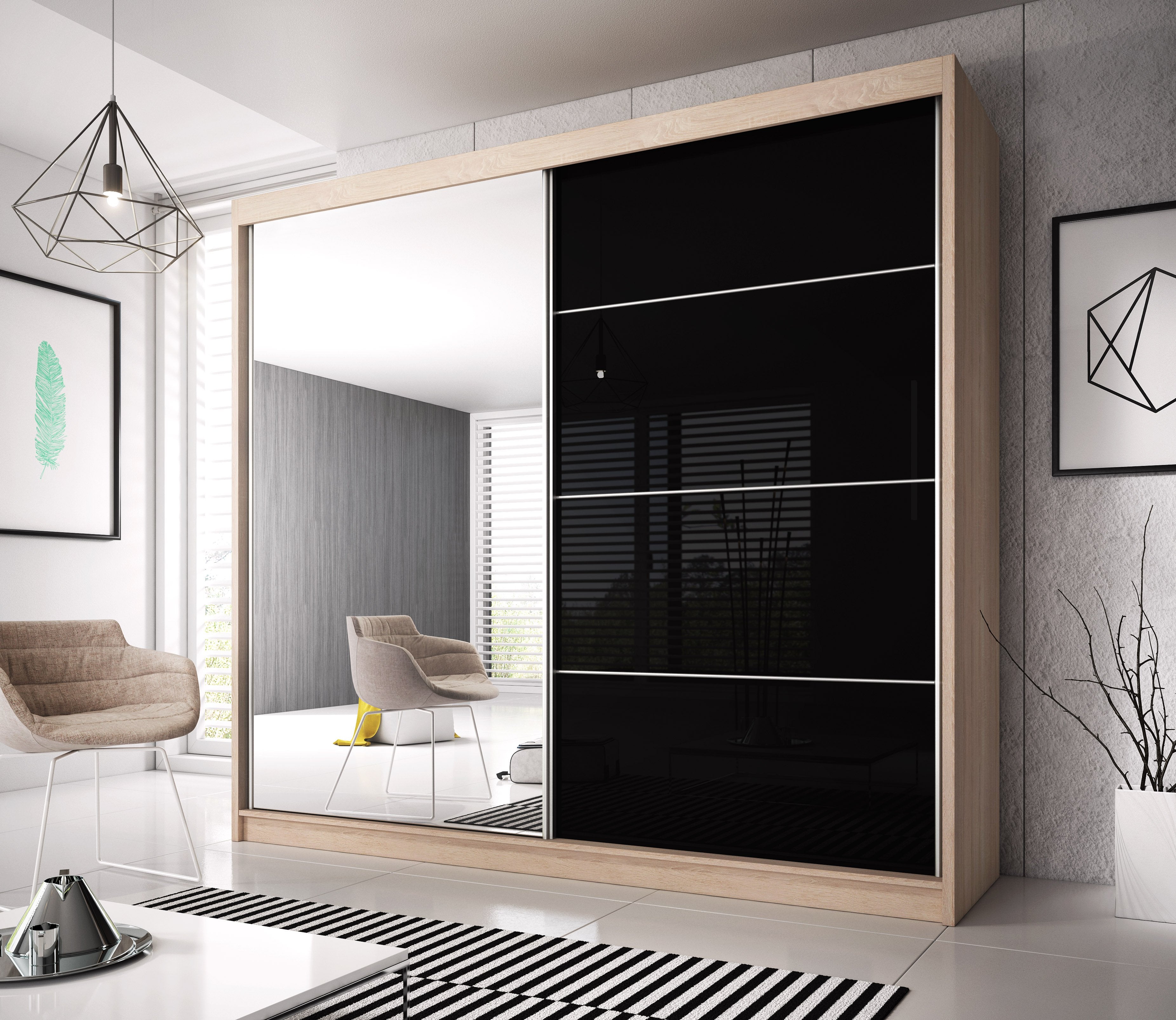 Liberty Multi 31 Sliding Mirror Door Wardrobe 183cm