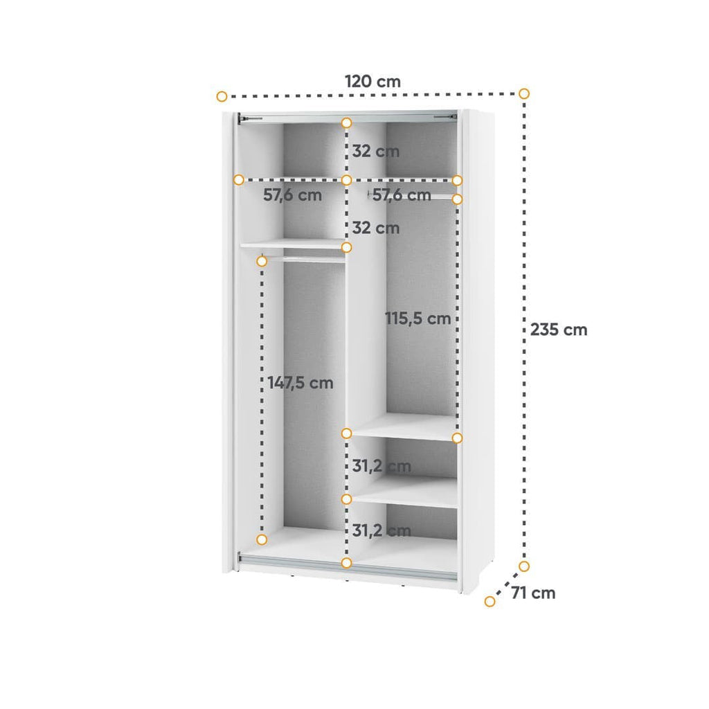 Liberty Maxi MX-01 Sliding Door Wardrobe 120cm