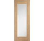 Internal Oak Carini 1L Clear Glazed Unfinished Door