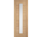Internal Oak Carini Long Light Glazed Unfinished Door