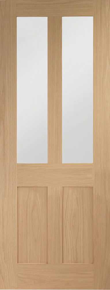 XL Joinery Internal Oak Malton Shaker Clear Glazed Door