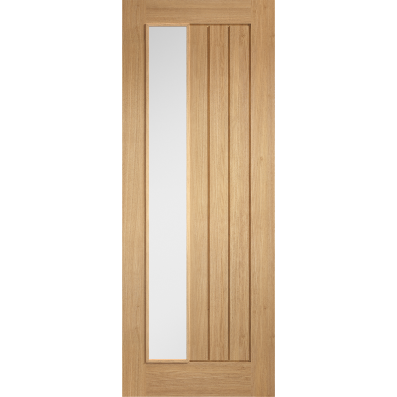 Internal Oak Mexicano Clear Glazed Offset Pre-Finished Door