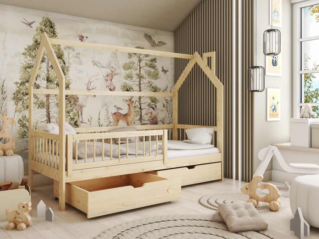 Wooden Single Bed Oskar Bed With Storage
