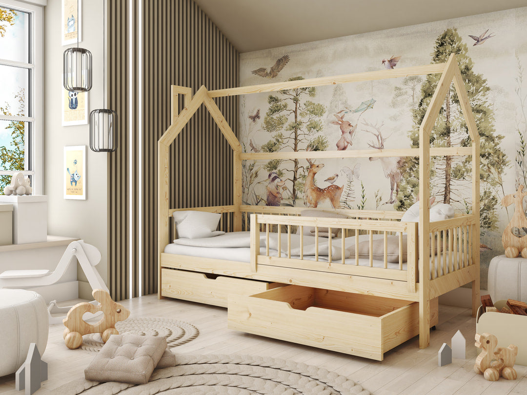 Wooden Single Bed Oskar Bed With Storage