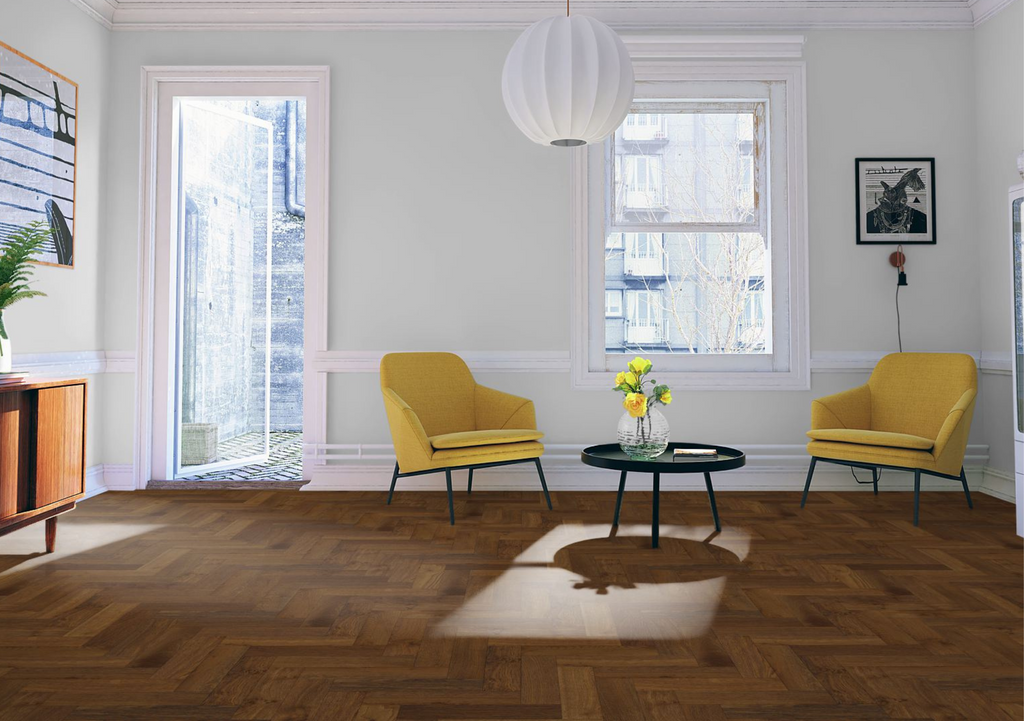 Liberty Lignum Strata  Double Smoked & Brushed Oak 15x90mm 15mm Engineered Wood Flooring Herringbone