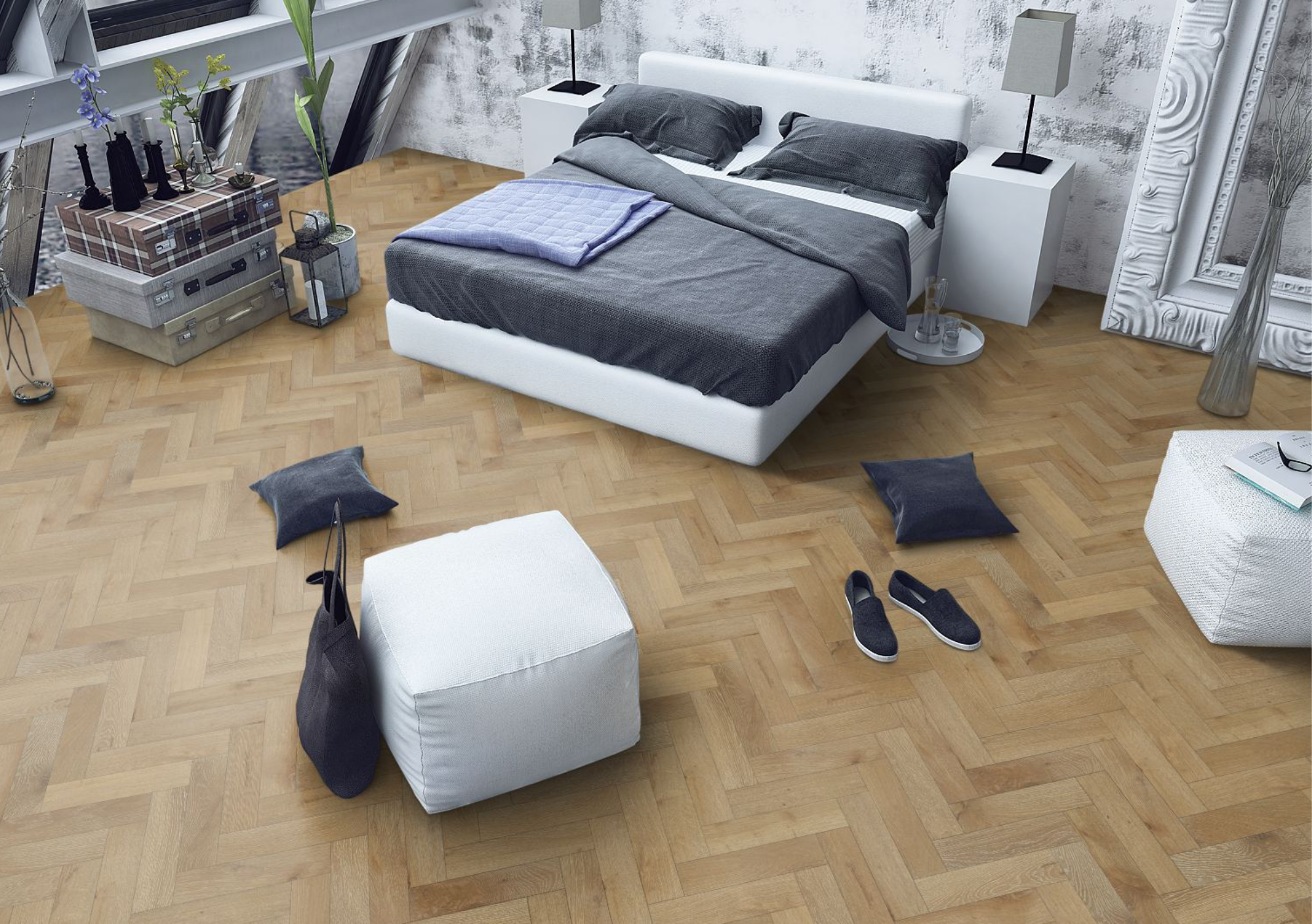 Liberty Lignum Strata Orchid White Oak 15x90mm 15mm Engineered Wood Flooring Herringbone