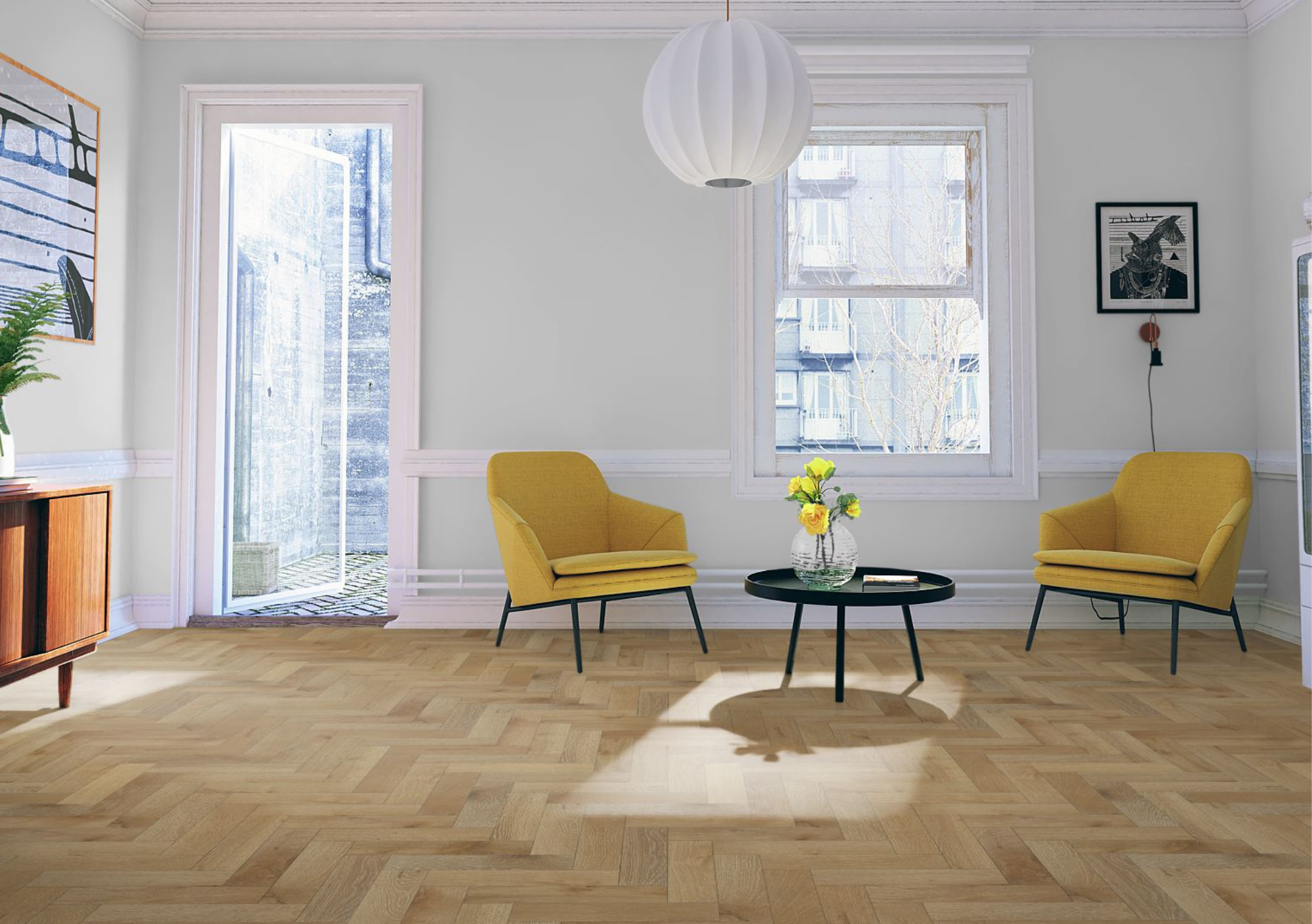 Liberty Lignum Strata Orchid White Oak 15x90mm 15mm Engineered Wood Flooring Herringbone