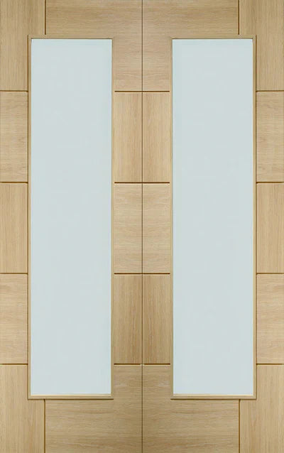 XL Joinery Internal Oak Doors Ravenna Clear Glazed Pair