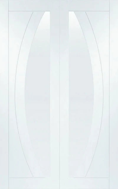 Internal Salerno White Primed Clear Glazed Pair