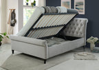 Sareer Richmond Side Lift Ottoman Fabric Bed Light Grey