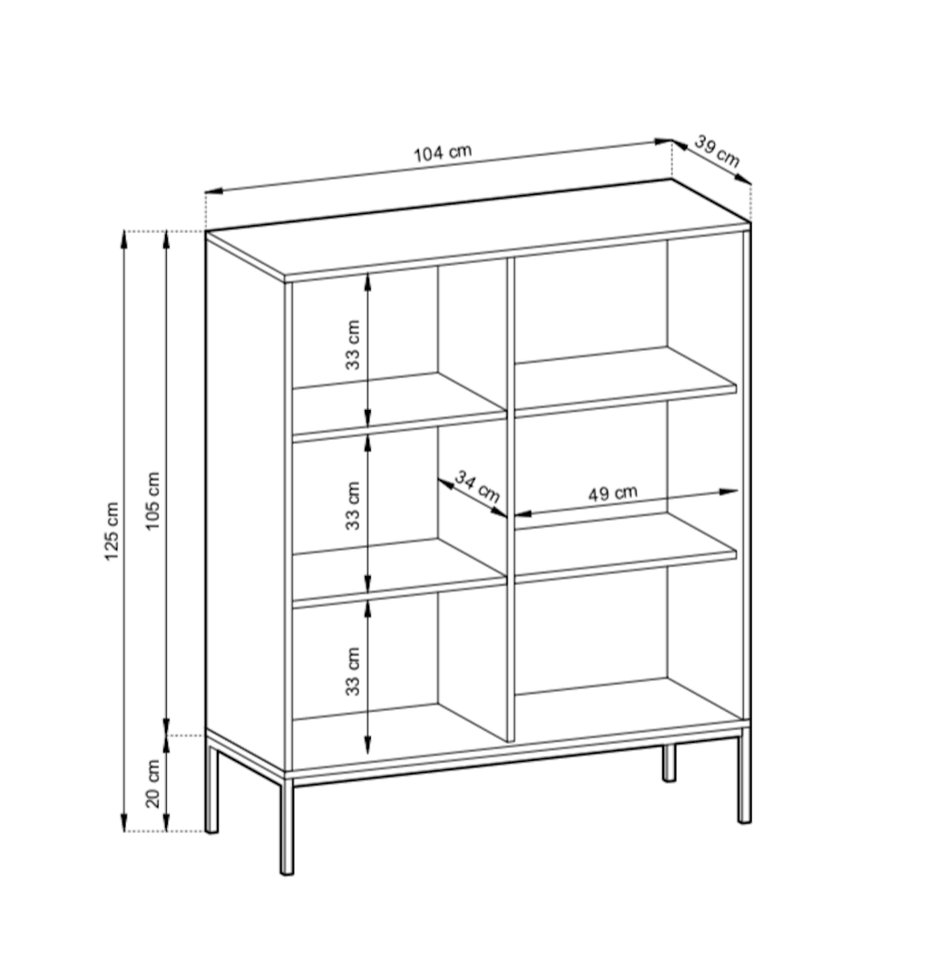 Nova Highboard Cabinet 104cm